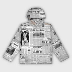 Ветровка с капюшоном женская Газета Newspaper, цвет: 3D-белый
