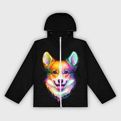 Ветровка с капюшоном женская Корги, цвет: 3D-белый