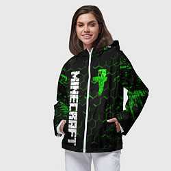 Ветровка с капюшоном женская MINECRAFT, цвет: 3D-белый — фото 2