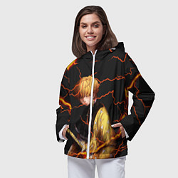 Ветровка с капюшоном женская KIMETSU NO YAIBA, цвет: 3D-белый — фото 2