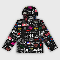 Ветровка с капюшоном женская ЛОГОТИПЫ РОК ГРУПП, цвет: 3D-черный