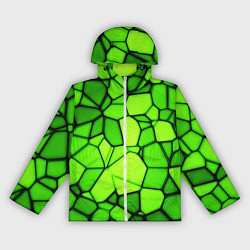 Ветровка с капюшоном женская Зеленая мозаика, цвет: 3D-белый