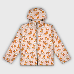 Ветровка с капюшоном женская Корги, цвет: 3D-черный