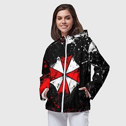 Ветровка с капюшоном женская RESIDENT EVIL UMBRELLA, цвет: 3D-белый — фото 2