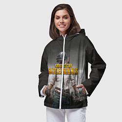 Ветровка с капюшоном женская PUBG, цвет: 3D-белый — фото 2