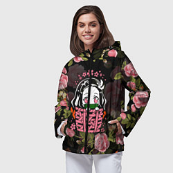 Ветровка с капюшоном женская KIMETSU NO YAIBA, цвет: 3D-черный — фото 2