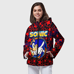 Ветровка с капюшоном женская Sonic, цвет: 3D-черный — фото 2