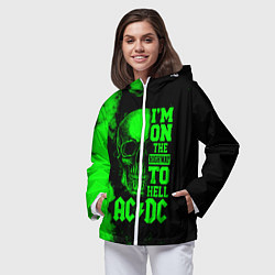 Ветровка с капюшоном женская I'm on the highway to hell ACDC, цвет: 3D-белый — фото 2