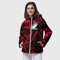 Ветровка с капюшоном женская HONDA, цвет: 3D-белый — фото 2