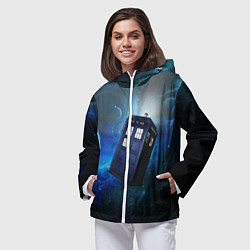 Ветровка с капюшоном женская ТАРДИС, цвет: 3D-белый — фото 2