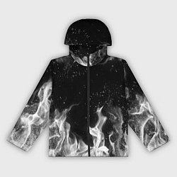 Ветровка с капюшоном женская БЕЛЫЙ ОГОНЬ, цвет: 3D-черный