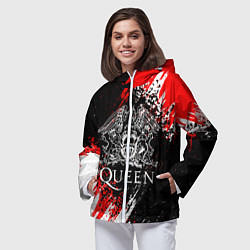 Ветровка с капюшоном женская QUEEN, цвет: 3D-белый — фото 2