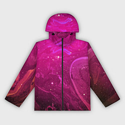 Ветровка с капюшоном женская РОЗОВЫЙ КОСМОС, цвет: 3D-черный