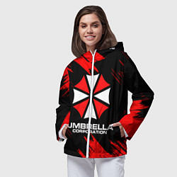 Ветровка с капюшоном женская Umbrella Corporation, цвет: 3D-белый — фото 2