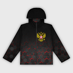 Ветровка с капюшоном женская РОССИЯ, цвет: 3D-черный