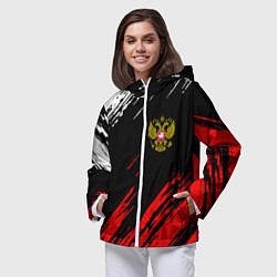 Ветровка с капюшоном женская РОССИЯ, цвет: 3D-белый — фото 2