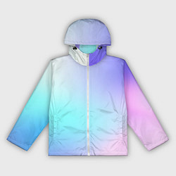 Ветровка с капюшоном женская Небесно голубой градиентный, цвет: 3D-белый
