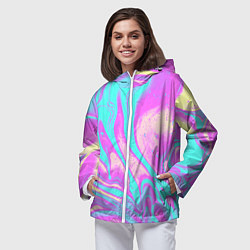 Ветровка с капюшоном женская DIGITAL ART, цвет: 3D-белый — фото 2