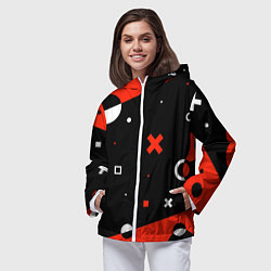 Ветровка с капюшоном женская ФИГУРКИ, цвет: 3D-белый — фото 2
