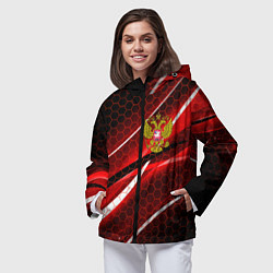 Ветровка с капюшоном женская РОССИЯ, цвет: 3D-черный — фото 2