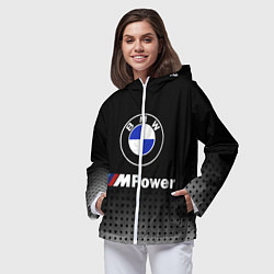 Ветровка с капюшоном женская BMW, цвет: 3D-белый — фото 2