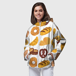 Ветровка с капюшоном женская Булки, цвет: 3D-белый — фото 2