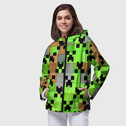 Ветровка с капюшоном женская Minecraft, цвет: 3D-черный — фото 2