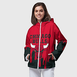 Ветровка с капюшоном женская Chicago Bulls, цвет: 3D-белый — фото 2
