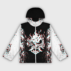 Ветровка с капюшоном женская CYBERPUNK 2077 SAMURAI GLITCH, цвет: 3D-белый