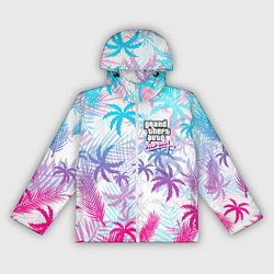 Ветровка с капюшоном женская GTA VICE CITY, цвет: 3D-белый