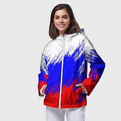 Ветровка с капюшоном женская Россия, цвет: 3D-белый — фото 2