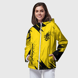 Ветровка с капюшоном женская CYBERPUNK 2077, цвет: 3D-белый — фото 2