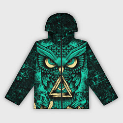 Ветровка с капюшоном женская Тотемная сова, цвет: 3D-черный