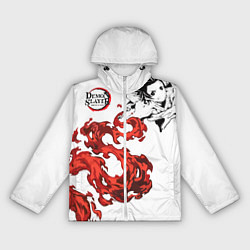 Ветровка с капюшоном женская Клинок, рассекающий демонов, цвет: 3D-белый