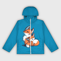 Ветровка с капюшоном женская Лисья семья, цвет: 3D-белый