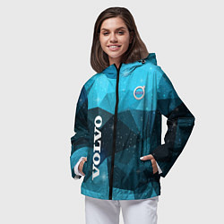 Ветровка с капюшоном женская Volvo, цвет: 3D-черный — фото 2