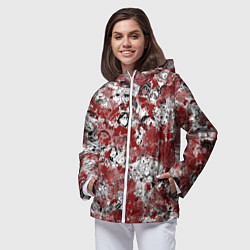 Ветровка с капюшоном женская Кровавый ахегао, цвет: 3D-белый — фото 2