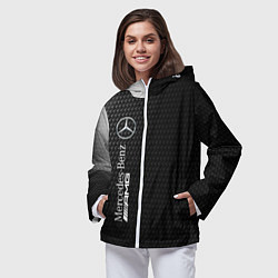 Ветровка с капюшоном женская MERCEDES МЕРСЕДЕС, цвет: 3D-белый — фото 2