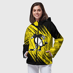 Ветровка с капюшоном женская Pittsburgh Penguins Sport, цвет: 3D-черный — фото 2