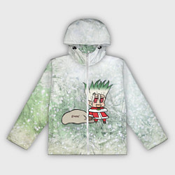 Ветровка с капюшоном женская Доктор Стоун новогодний, цвет: 3D-белый