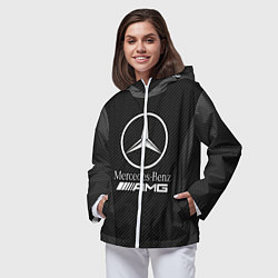 Ветровка с капюшоном женская MERCEDES-BENZ, цвет: 3D-белый — фото 2