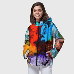 Ветровка с капюшоном женская Импрессия, цвет: 3D-черный — фото 2