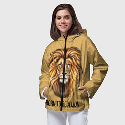 Ветровка с капюшоном женская Рождённый быть львом, цвет: 3D-черный — фото 2