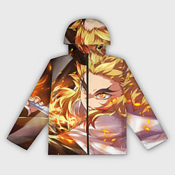 Ветровка с капюшоном женская Клинок Рассекающий Демонов, цвет: 3D-черный