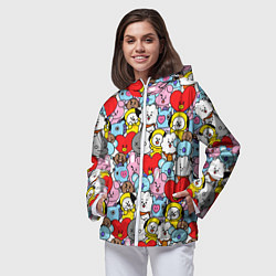 Ветровка с капюшоном женская BT21 BTS, цвет: 3D-белый — фото 2