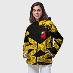 Ветровка с капюшоном женская AMONG US Амонг Ас, цвет: 3D-черный — фото 2