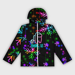 Ветровка с капюшоном женская Among Us New Year, цвет: 3D-белый