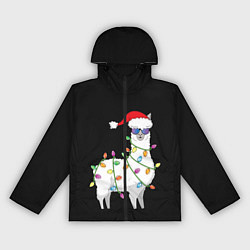Ветровка с капюшоном женская Рождественская Лама, цвет: 3D-черный