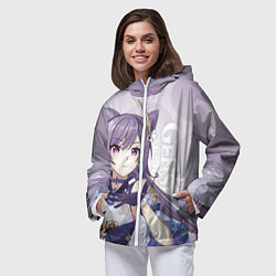 Ветровка с капюшоном женская GENSHIN IMPACT, КЭ ЦИН, цвет: 3D-белый — фото 2