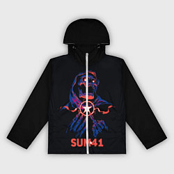 Ветровка с капюшоном женская Sum 41 череп, цвет: 3D-белый